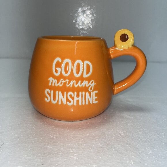 Good‎ Morning Sunshine Orange Ceramic Mug With Sunflower Handle - Picture 2 of 5